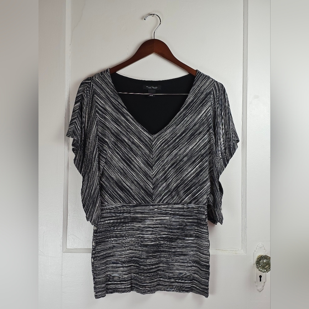 White House Black Market  Grey Knit Dolman Sleeve Top S